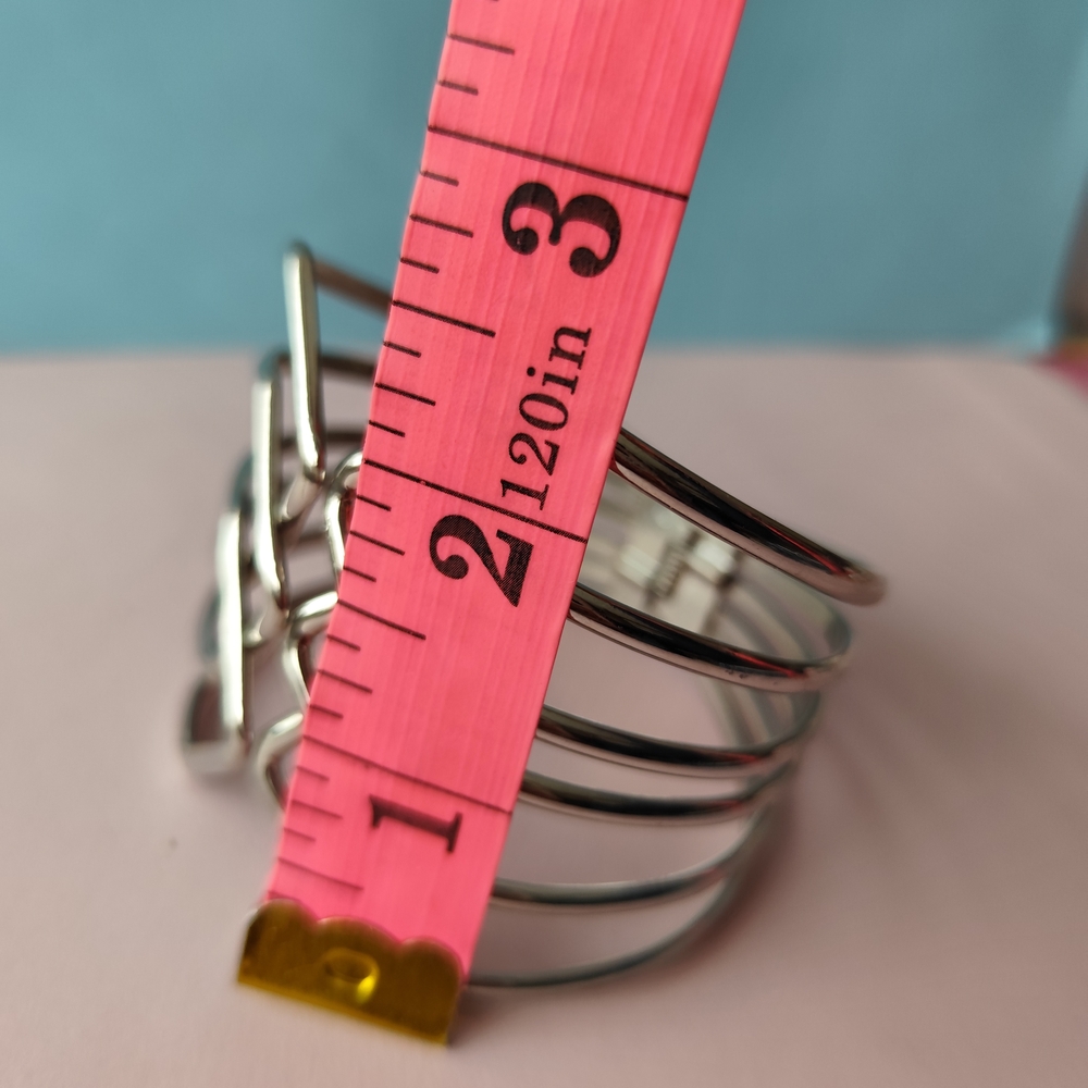 4/$50⭐️Chic Silver Openwork Cuff Bracelet - Picture 9 of 10